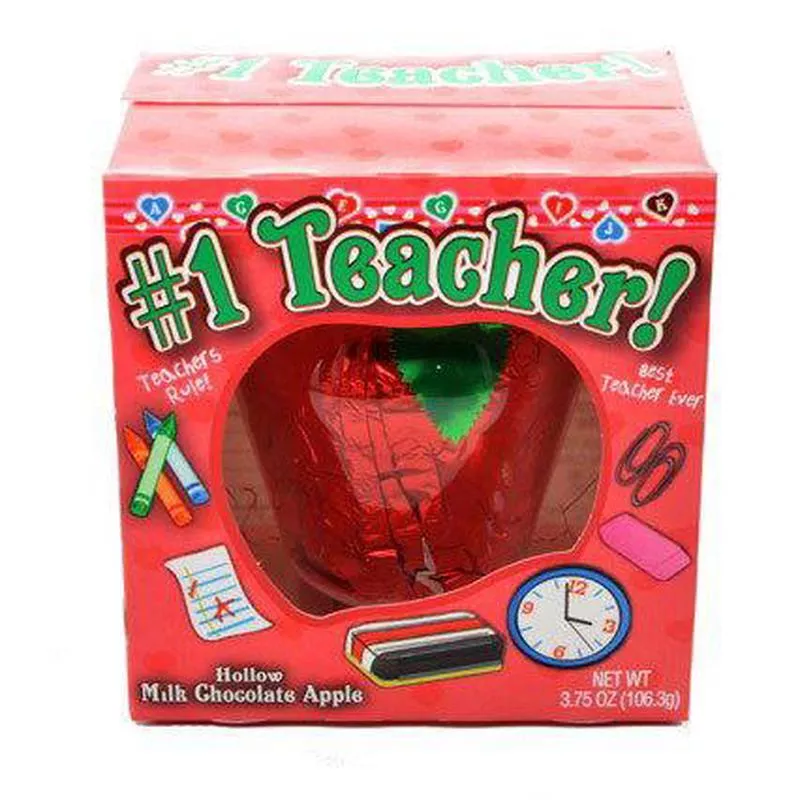 #1 Teacher Hollow Milk Chocolate Apple