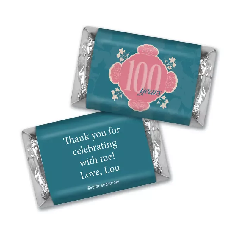100th Birthday Personalized Hershey ’s Miniatures Baroque Flowers