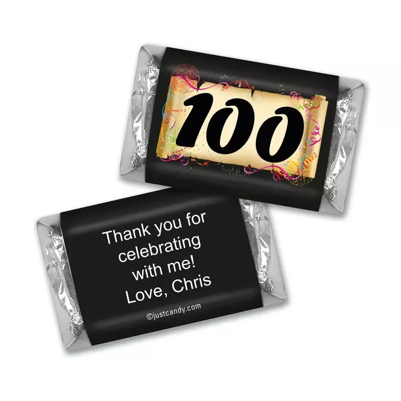 100th Birthday Personalized Hershey ’s Miniatures Confetti Age