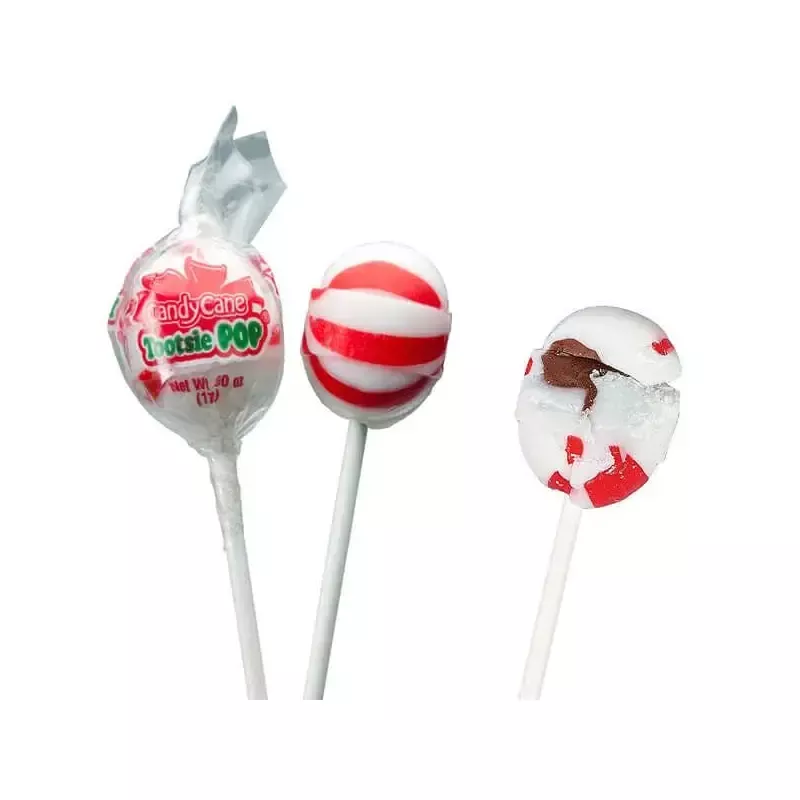 Candy Cane Peppermint Tootsie Pops: 15-Piece Bag