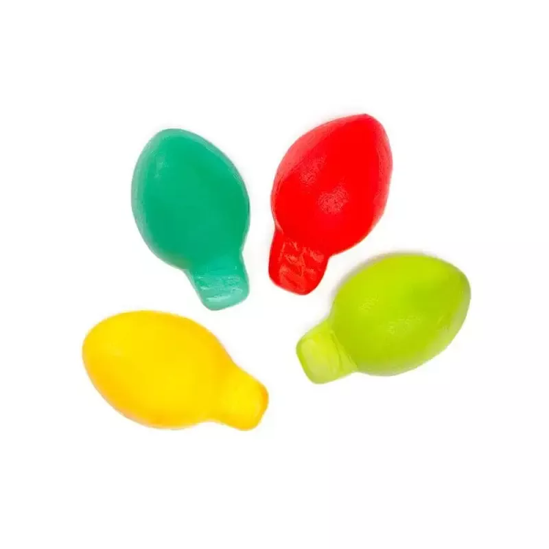 Christmas Light Bulb Gummy Packs: 20-Piece Bag