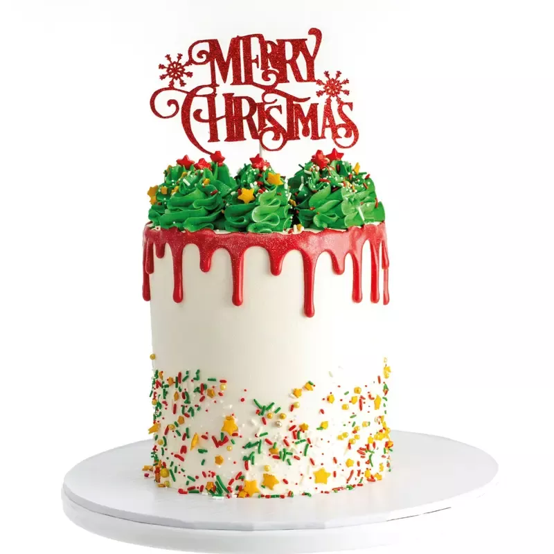 Merry Christmas Drip Cake