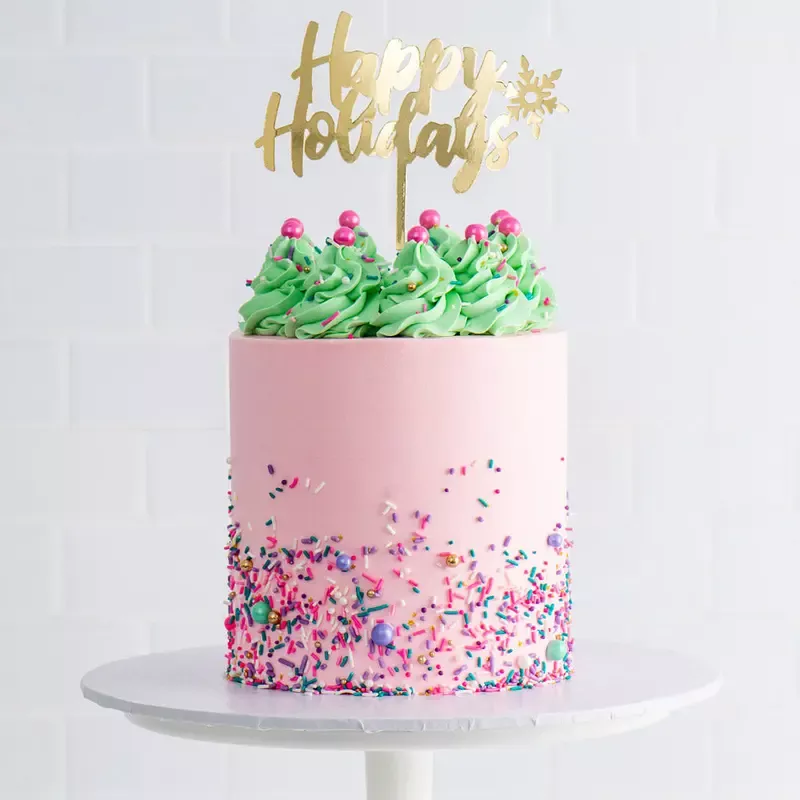 Sweet E ’s Glam Pink Holiday Cake