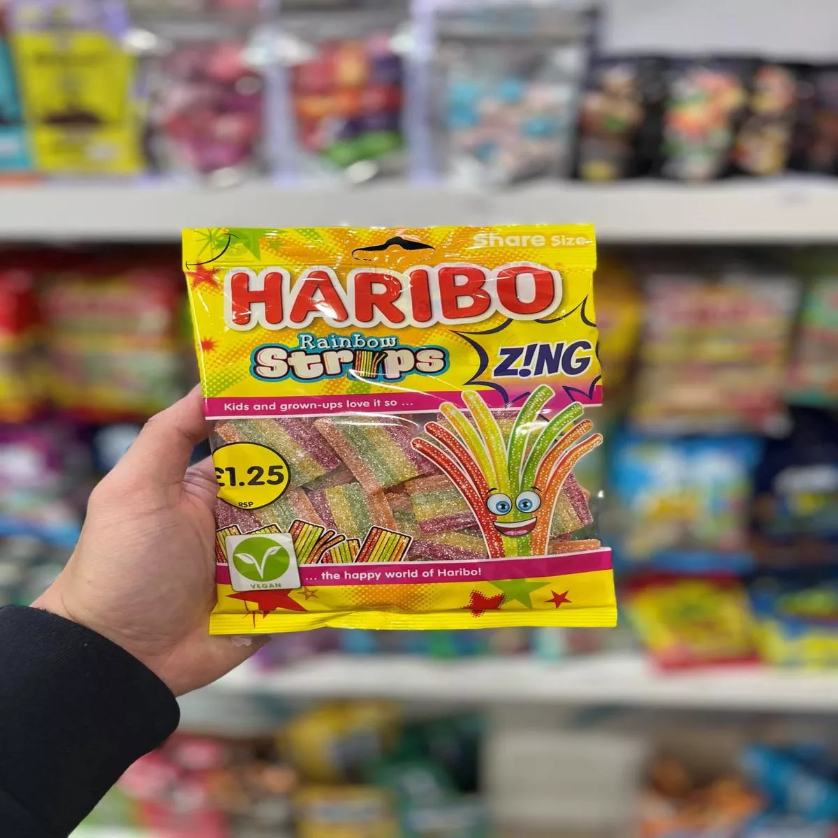 (UK) HARIBO RAINBOW STRIPS Z!NG – 130G