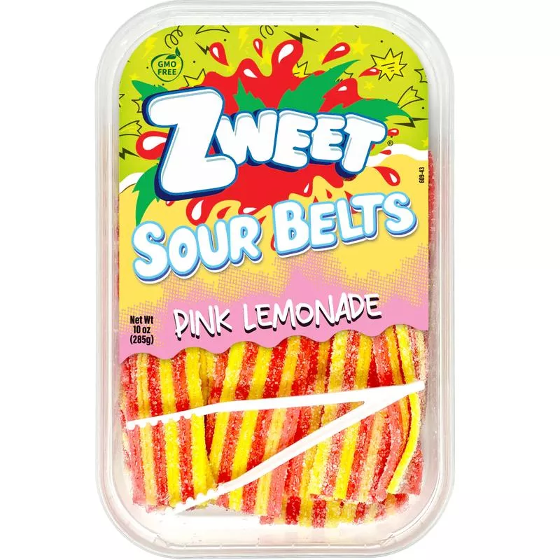 Zweet Sour Belts Pink Lemonade 10oz (SNG6)